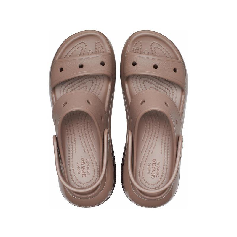 Crocs Classic Mega Crush Platform Outdoor Breathable Beach Sandals Unisex Latte 207989-2Q9