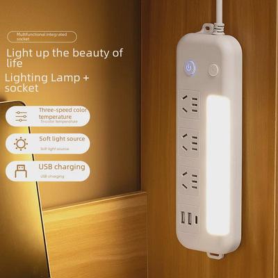 Ev ve Ofis İçin USB Uzatma Kablosu ile Çok Fonksiyonlu Gece Lambası Priz