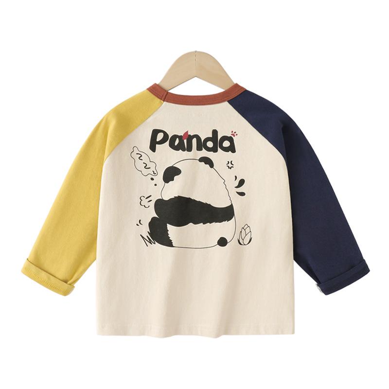 Right Europe Kids' Panda T-shirt: Antibacterial Spring/Autumn Base Layer for Infants & Children
