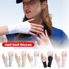 Damsolskyddshandskar Svala Andningsbara Sol UV-skydd Golfhandske Isilke Ihålig Handflata Elastiska för Utomhusövning