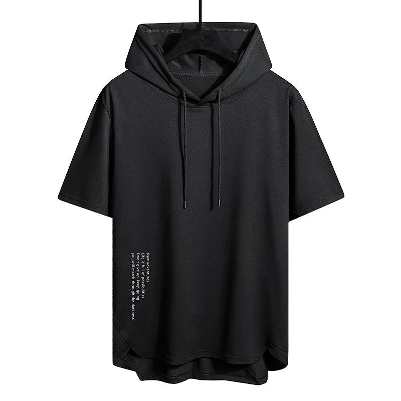 Men's Trendy Summer Hooded Short Sleeve T-Shirt for Casual Outdoor Sports