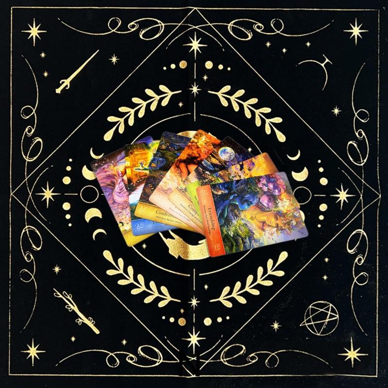 Square Flannel Tarot Altar Cloth Card Board Game Astrology for Oracle Card Pad Table Cover Card Mat Divination Tableclot