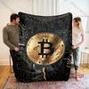 1PC Bitcoin Pattern Printed Blanket, Cozy and Warm Blanket for Sofa, Bed, Travel Camping, Holiday Gift for Family and Friends