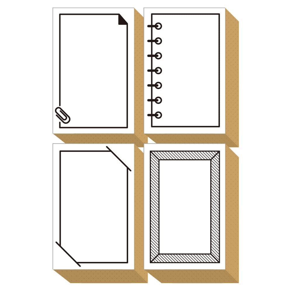 

Cute and stylish wooden rubber stamp set with sticky and A fun stationery gift for Made in Japan frame, notebook, notes, clips, more. cards. (#17) белый