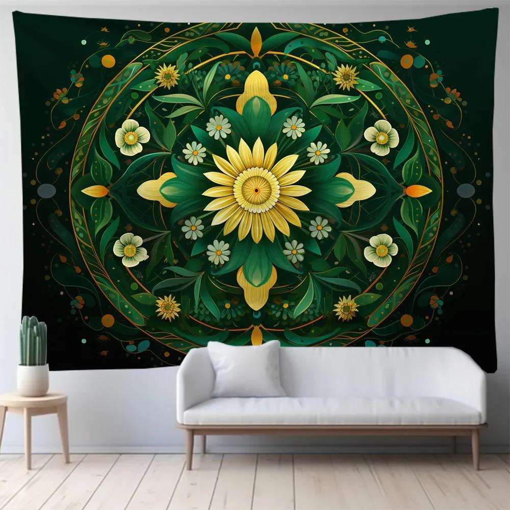VIKAMA Nordic Mandala Tapestry Large Bohemian Wall Hanging Psychedelic Hippie Home Decor Art Backdrop Cloth