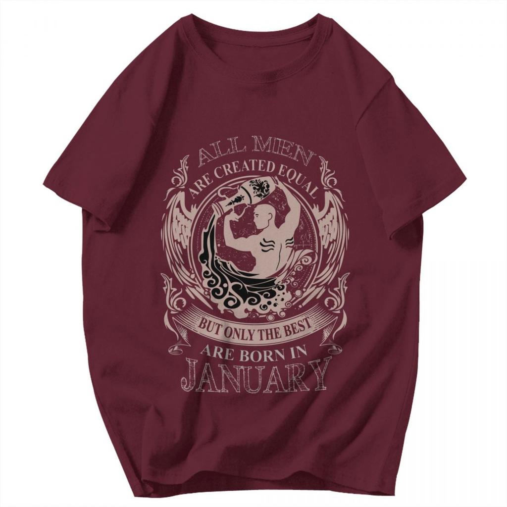 Men T Shirt All Men Are Created Equal Only The Best Are Born In January Aquarius Birthday Gifts Gifts Y2K Graphic Tops T Shirts