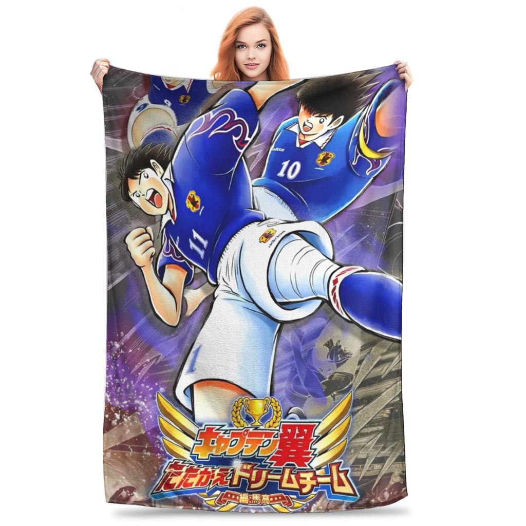 Captain Tsubasa Team Blanket Teppei Kisugi Wakabayashi Genzo Flannel Throw Blankets Summer Air Conditioning Soft Bedspreads,