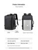 Men's Business Backpack: High-End, Expandable, Large Capacity, Water-Repellent Laptop Bag with Leather Film