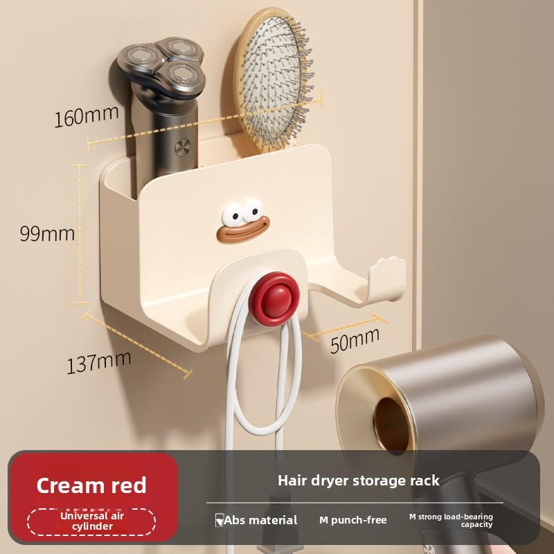Bezotworowy, ścienny uchwyt na suszarkę do włosów do łazienki