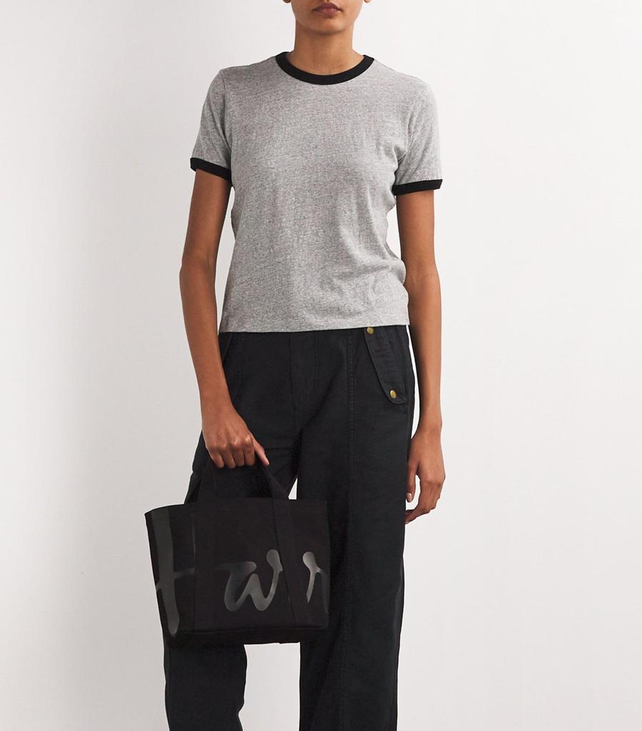 Harrods Tragetasche, Logo, großes Fassungsvermögen, klein, Baumwolle (Schwarz, Mini-Größe) [Parallelimport]