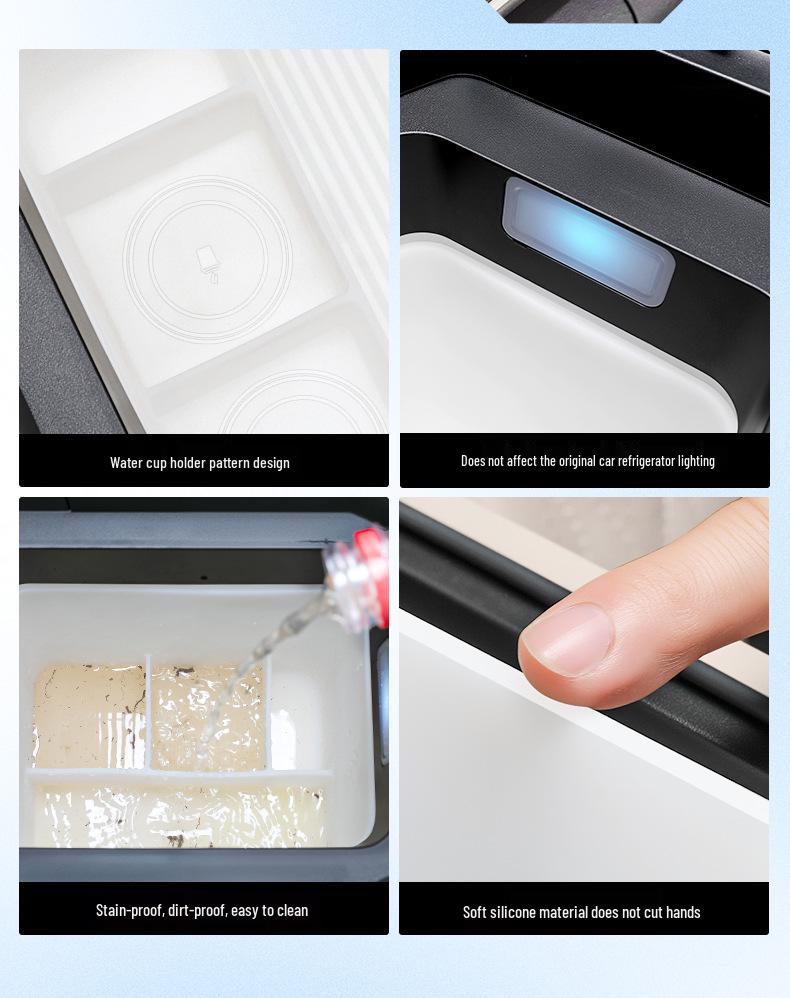 Non-slip Silicone Cup Holder for Tank 700 Refrigerator - Transparent White Fixed Compartment Mat