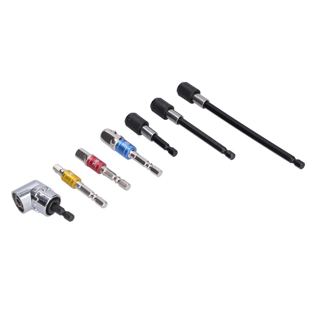 7Pcs Socket Adapter Hex Shank Metal Colourful Screwdriver Bit Holder Extension Set Kit