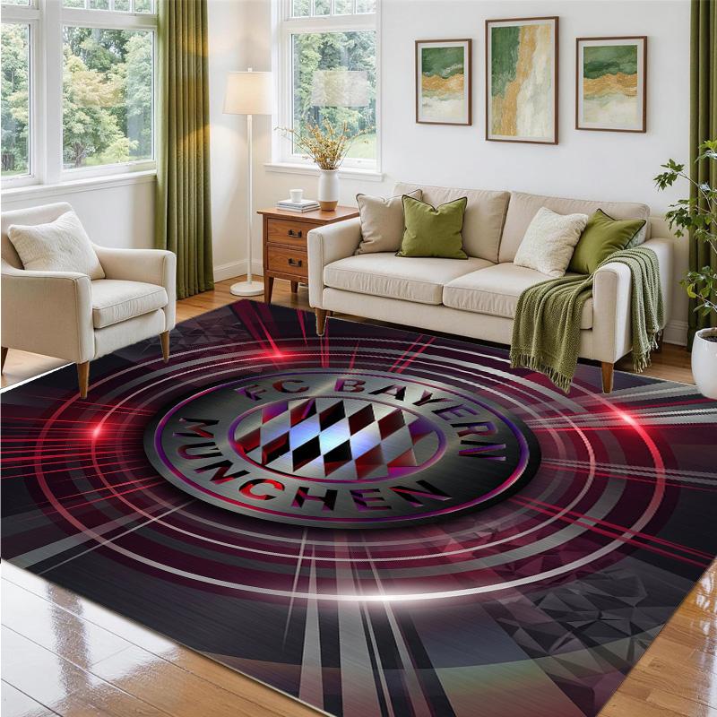 Bayern Munich Design Crystal Velvet Rug Soft Decorative Mat for Bedroom Entrance