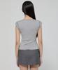 Peulleeoeob Lace Sleeve Top (Fl-112_Gray)