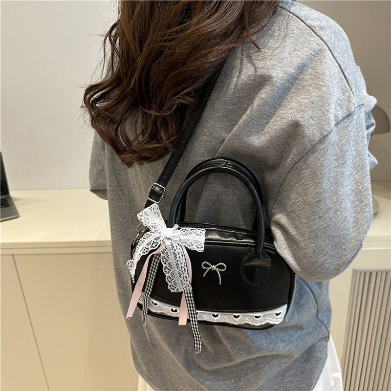 Simple Stylish New Women's Crossbody Bag Fashion Handbag Shoulder Bag Versatile Bowling Bag Cute Bow Crossbody Pouch
