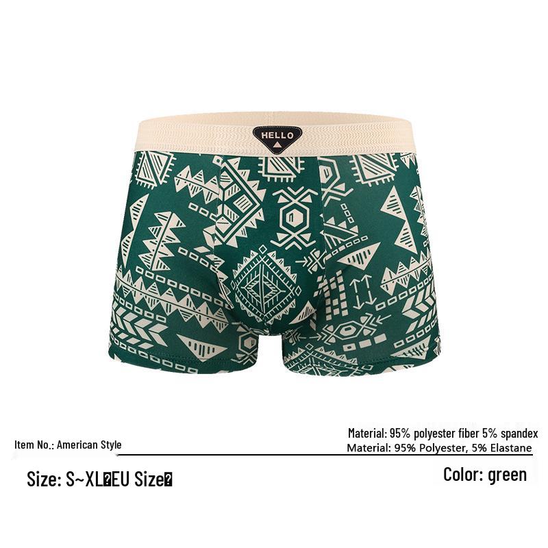 American Retro Summer Boxer Briefs: Skin-Friendly, Breathable, Comfortable Youth Men's Underwear