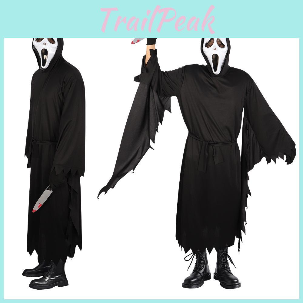 Halloween Outfit Scream Polyester Cloak Mask Cosplay Enthusiasts Characters