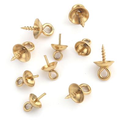 20pcs Stainless Steel Charms Eye Pins Screw Eyes Bails Top Drilled Beads End Caps Pendant DIY Charms Connectors Jewelry Findings