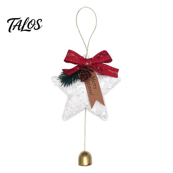 Kerstcadeau voor Vrienden Glanzende Ster Bel Ornamenten, Pailletten Hangende Decoratie met Strik Dennappel Decoratieve Huis Kegel, Sprankelende Kerstboom Hanger