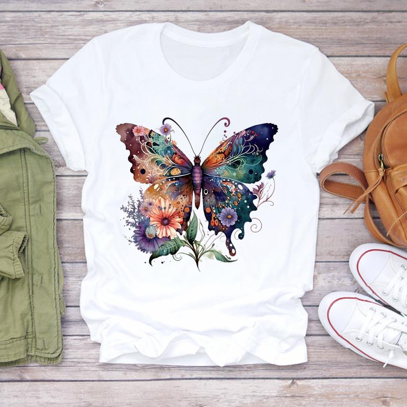 (Asian Size) Women Tee sweet love heart trend cute Top Clothing Casual  Short Sleeve T Shirt Fashion Print Lady Female Graphic T-shirts