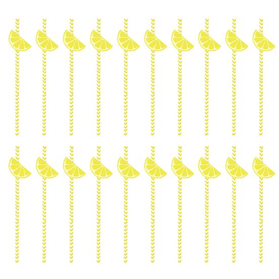 20Pcs Citrus Fruit Paper Straws, Lemon Orange Slice Decor Straws for Birthday Party, Disposable Straws for Juice B