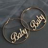 Party Gift Dangle Hip-hop Jewelry Hyperbole Femme Baby Letter Large Circle Round Hoop Earrings