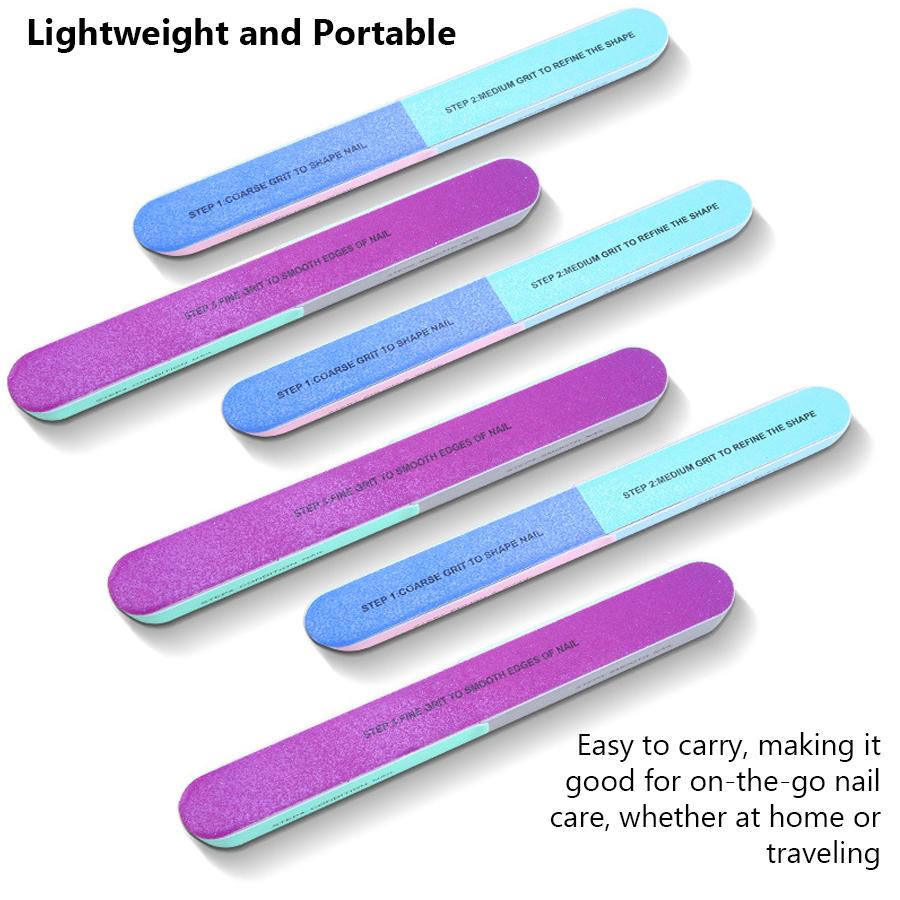 2 Pieces 7-Sided EVA Sponge Nail Buffers, Multicolor Foam Polishing Blocks for Manicure, Nail Care and Shaping