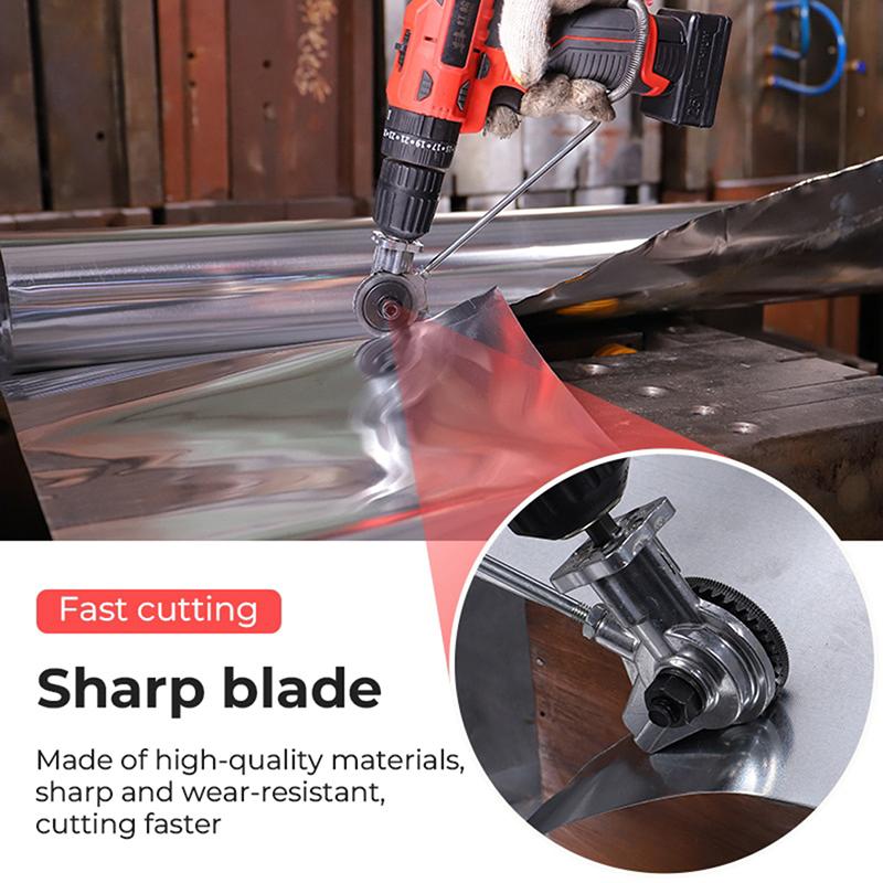 Electric Drill Plate Cutter Double Headed Metal Sheet Cutter Sharp Precise Cutting Plate Punch Electric Drill Plate Cutter for Copper