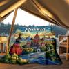 1pc Russia , Moscow Outdoor Flannel Blanket Soft All Season Polyester Throw , Perfect for Picnics & Travel , Picnic Accessory