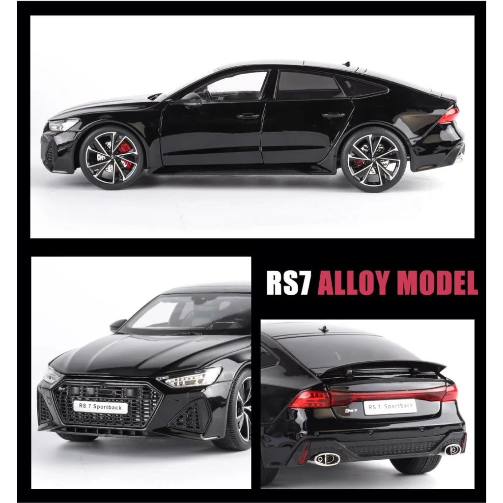 1/18 Scale RS7 Sportback Black Warrior Supercar Diecast Metal Alloy Model Car Remote Control Version Sound & Light Hobbies Collection