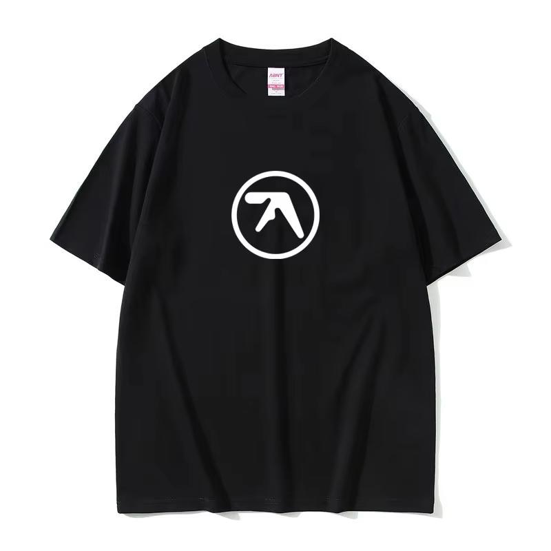 Unisexs Hiphop Oversized Tshirt Street Top Aphex Twin Logo Printed Tshirt Unisexs Casual Cotton Retro Short Sleeved Tshirt