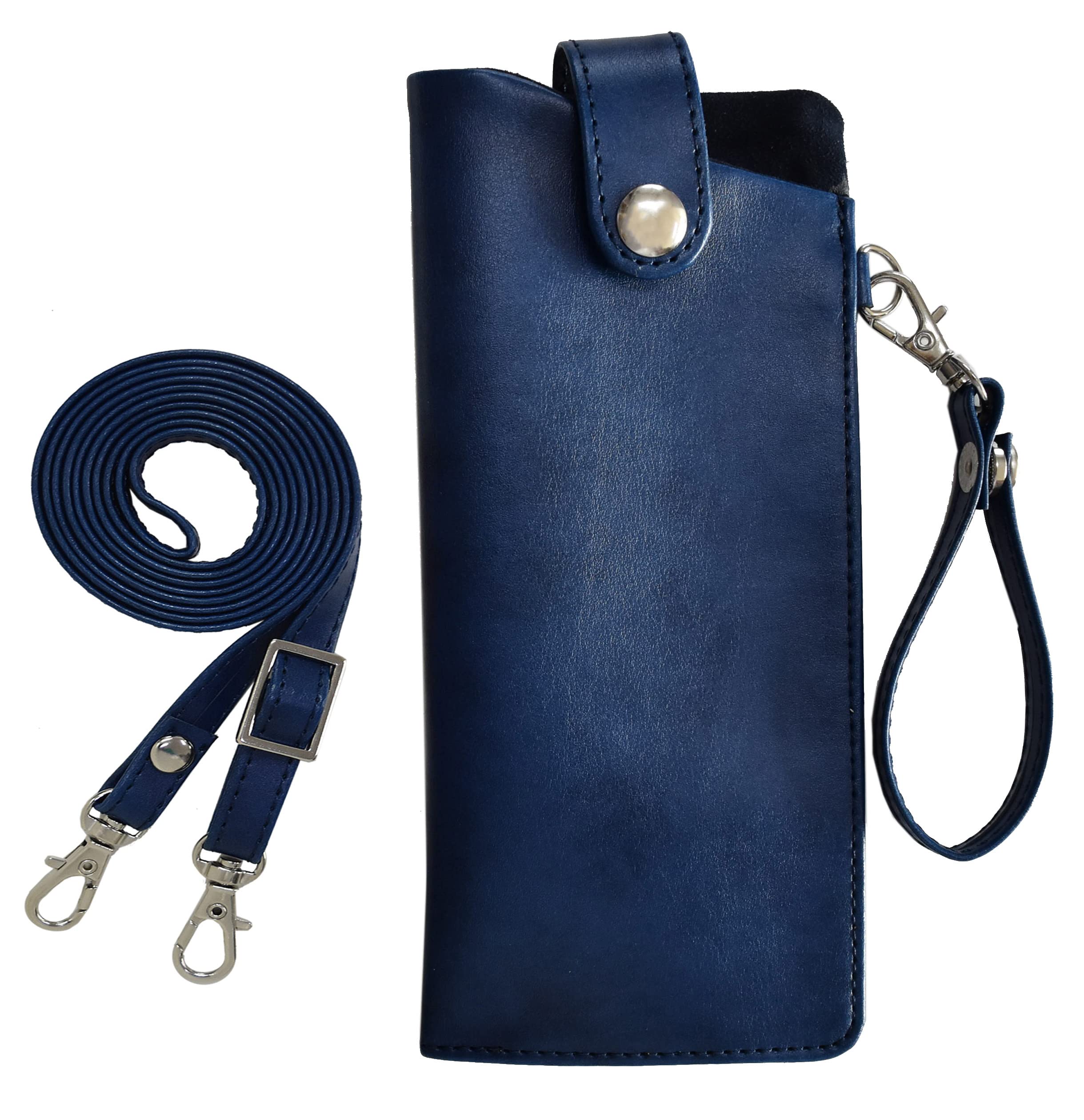 

Мягкий чехол для очков-солнцезащитных очков для мужчин и ультра-шейный мягкий чехол для очков для чтения с длинным и коротким ремешками [wakuwakumonkey] Чехол, Чехол, Женщины, темно-синий