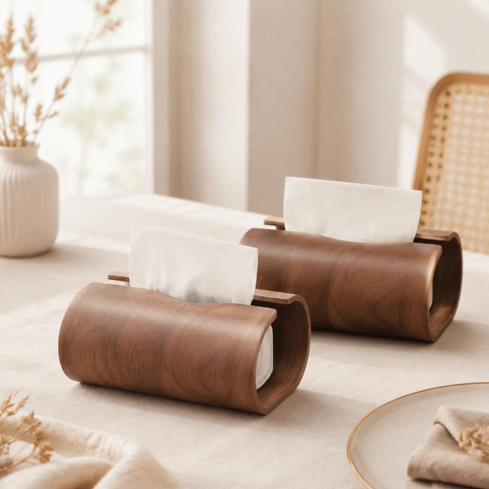 Creative Wooden Tissue Storage Box Minimalist Elegant Retro Napkin Holder INS Modern Table Paper Container Coffee Table
