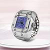 Fashion Mini Quartz Watch Clock Finger Rings for Men Women Elastic Strap Punk Gothic Couple Roman Ring Jewelry Gift