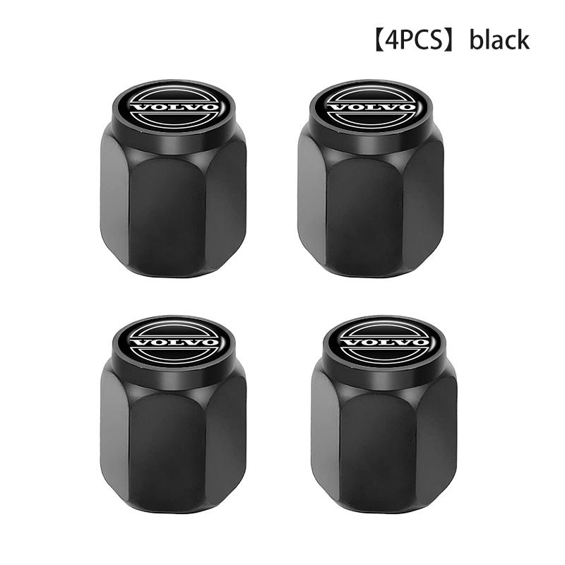 juchq4 4pcs Anti Theft Car Tire Valve Caps Universal Auto Wheel Stem Covers For Volvo XC90 V90 V60 V40 S80 S60 S90 C40 XC60 XC40 V70