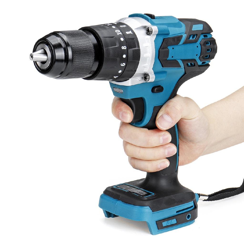 Trapano a percussione elettrico Brushless Avvitatore elettrico 13mm 20+3 Coppia Trapano a percussione senza fili per batteria Makita 18V 3in1