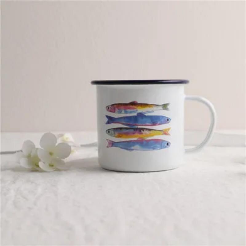Outdoor Back To Ancients Creative Enamel Camping Mug 300ml Metal Enamel Coffee Tea Camping Hiking Backpacking Fishing Picnic