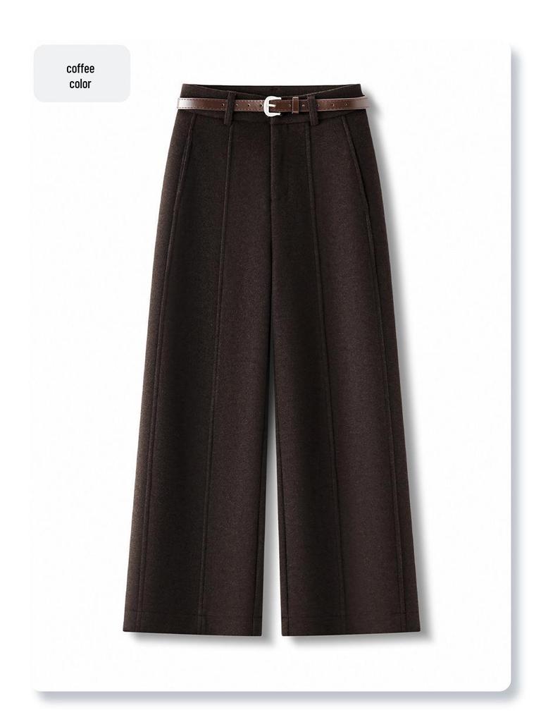 Unisex High-Waisted Gray Wool Sweatpants for Kids, Winter 2025: Thick Wide-Leg Petite Fit