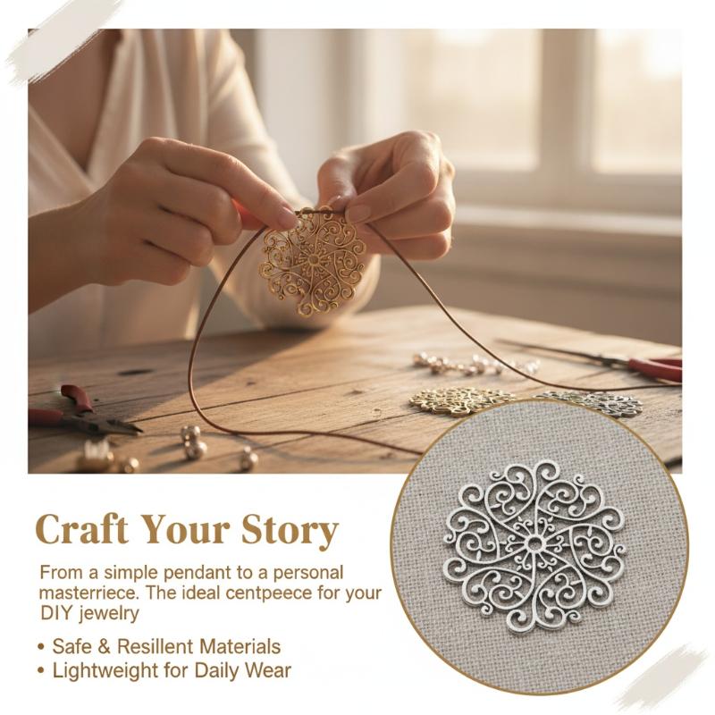 55X52Mm 5 Colors Mandala Pattern Charms Metal Pendant Diy Handmade Craft Jewelry Making Accessories
