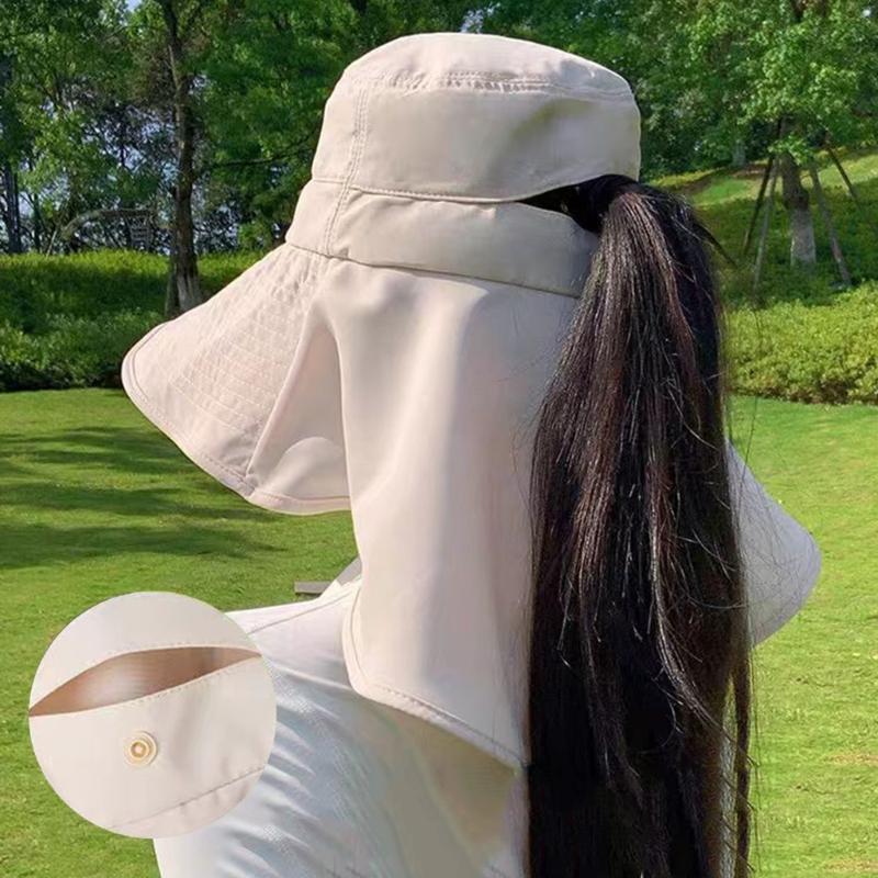 Breathable Sun Hat for Women Neck Cover Hat with Neck Flap Wide Brimmed Hat Adjustable Fashionable Sports Hat
