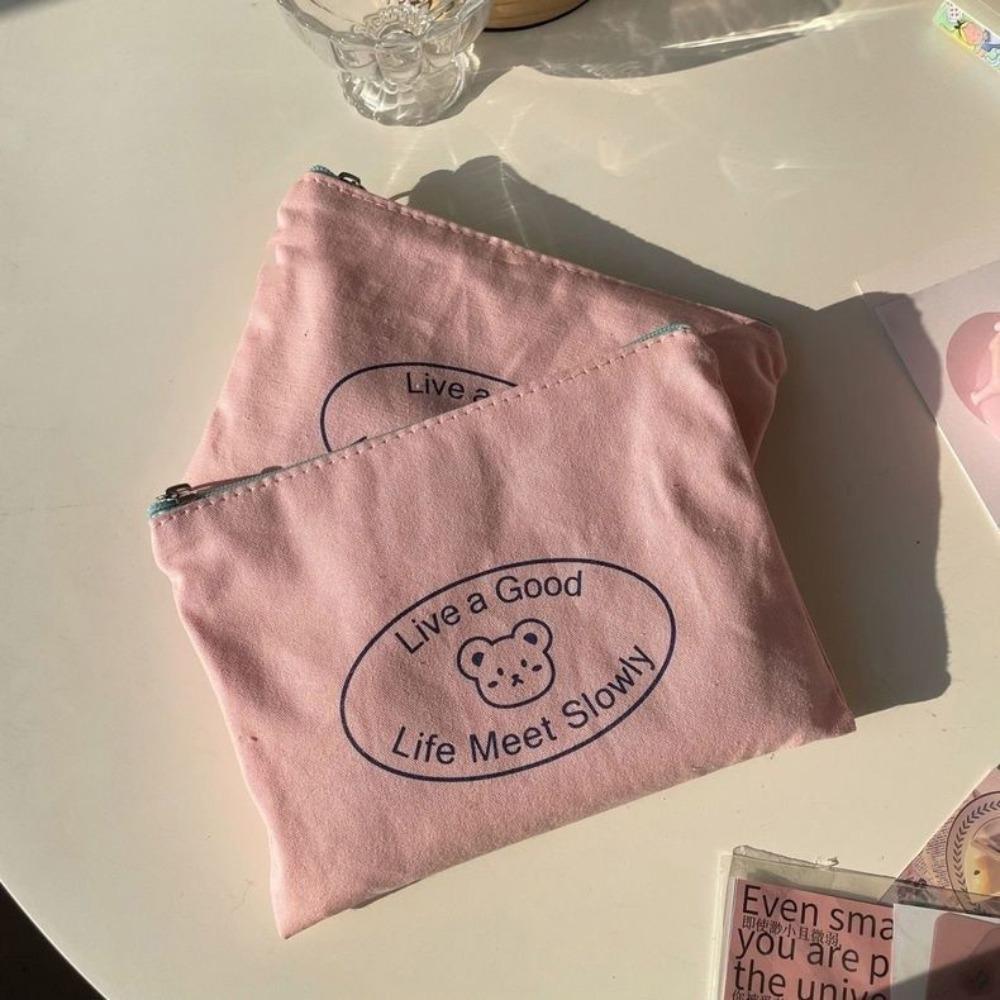 

Canvas Cute Canvas Bag Square Shape Makeup Bag Fashion Travel Storage Bag