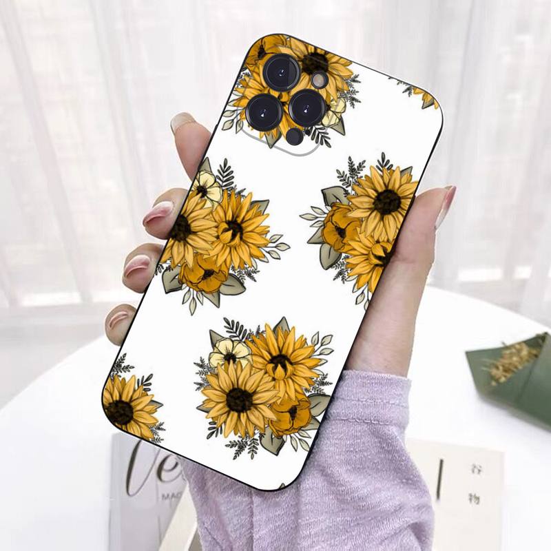 Clear Sunflower Phone Case Silicone Soft For iphone 14 13 12 11 Pro Mini XS MAX 8 7 6 Plus X 2020 XR Shell