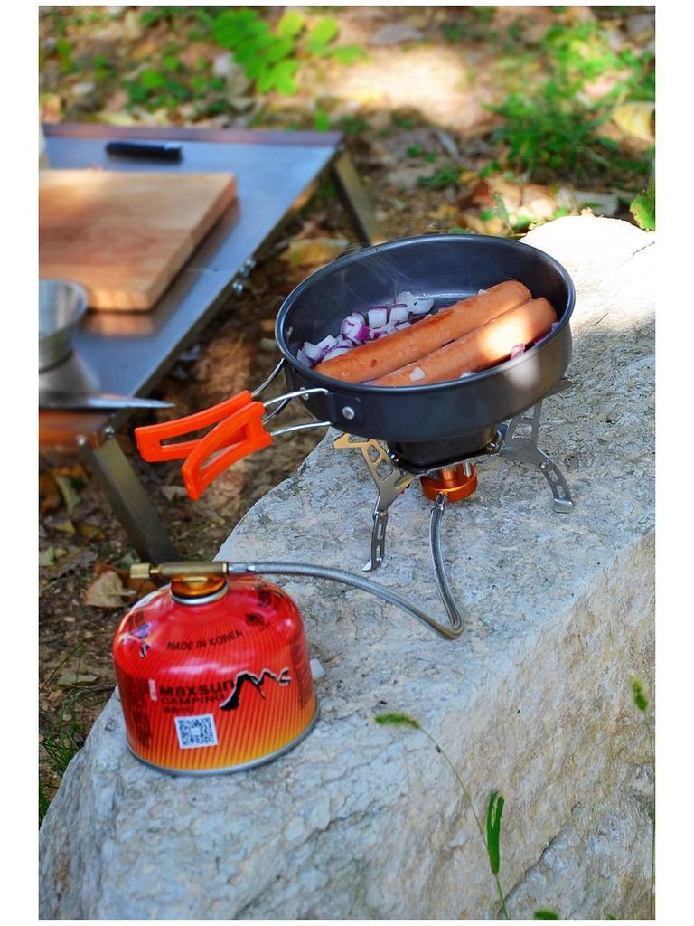 ARCSTG Dış Mekan Pişirme Seti: Taşınabilir Kamp Kettle'ı, Tava ve Vahşi Doğa Maceraları için Gereçler.