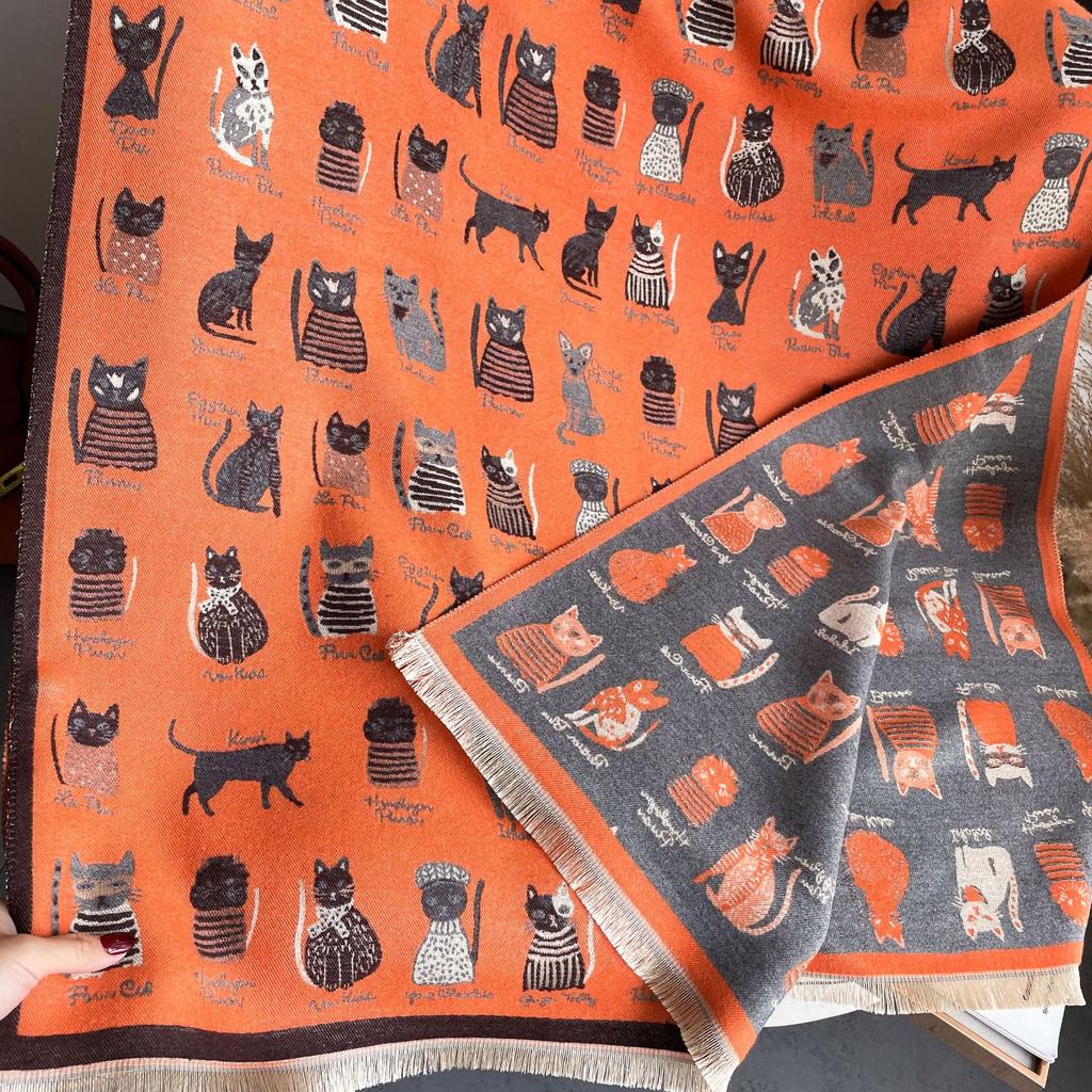 Warm Wool Scarf Women'S Winter Double-Sided Imitation Cashmere Thickened Scarf Air Conditioner Shawl Live Broadcast Explosion