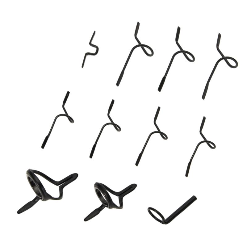 High Quality Stainless Steel Fly Rod Guide Set Fishing Rod Guides Tips Parts Durable DIY Eye Rings Fishing Accessories