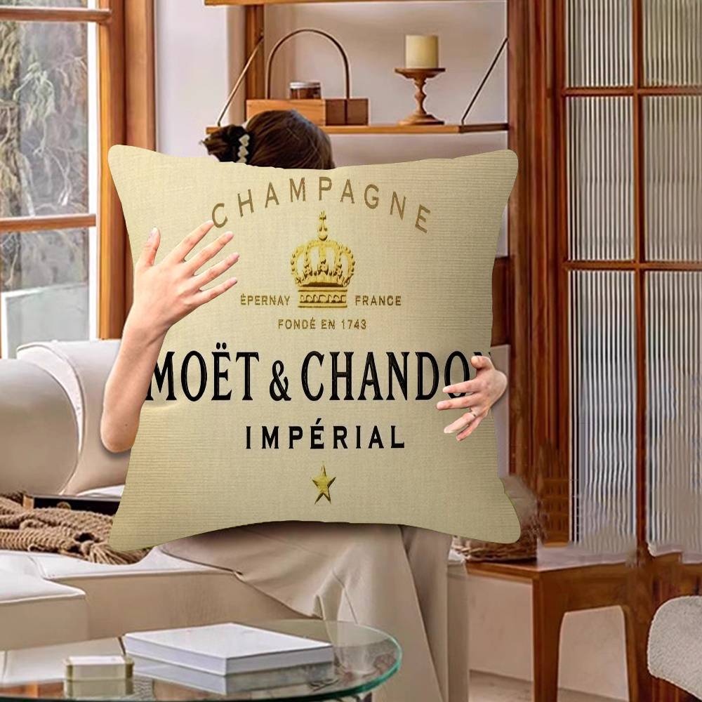 Marke M-Moet C-Chandon Luxus Kissenbezug Cartoon Geschenk Kissenbezug Schlafzimmer Zuhause Sofa Stuhl Sitz Dekor Kissenbezug