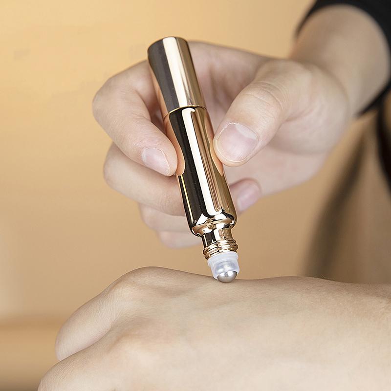 1Pc Refillable Stainless Steel Dual-End Multi-Purpose Perfume Roller Bottle Spray Bottle