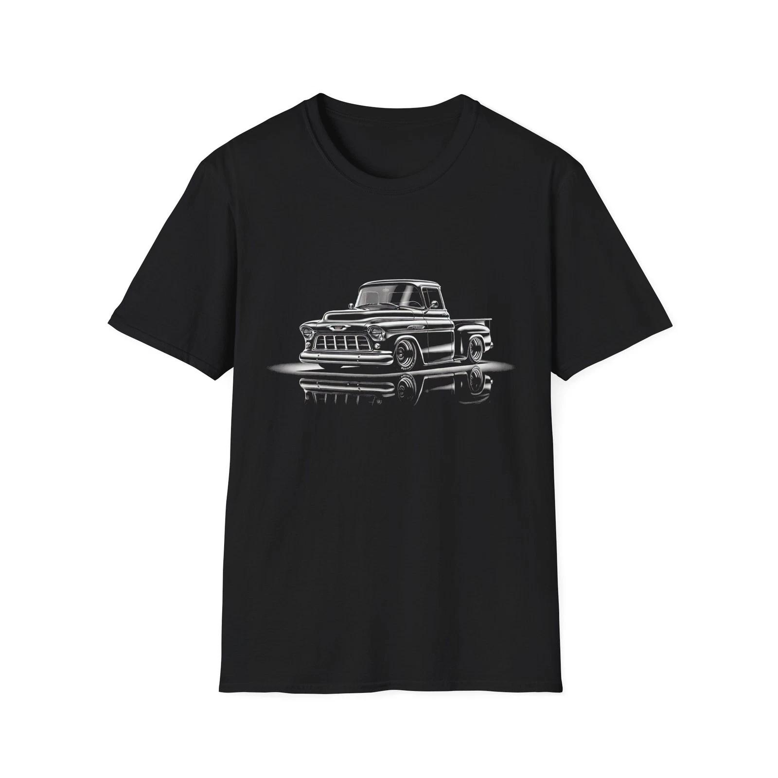 1956 Chevy 3100 Pickup T-Shirt – Black Classic Truck Graphic Tee for Chevy Fans XXXL