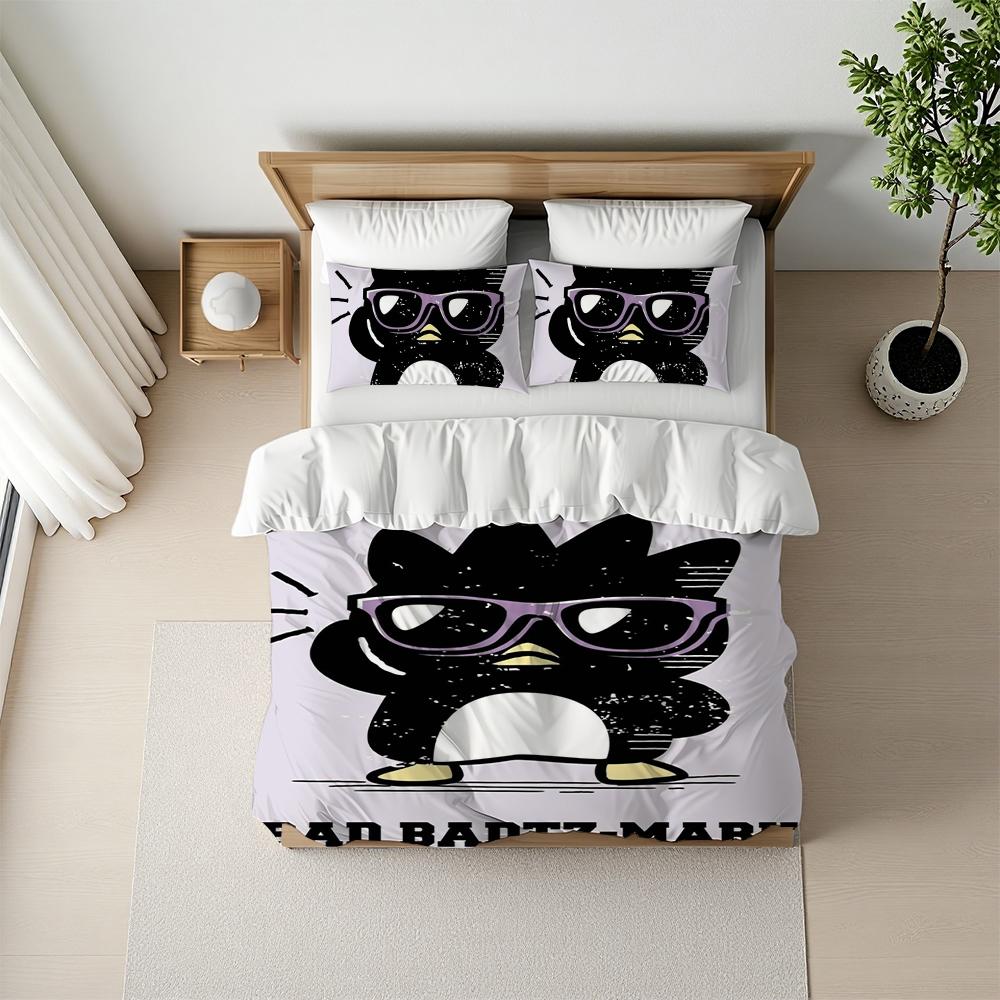 Bad B-Badtz-Maru Duvet Cover Set Home Style Bedding Soft Laundry Cotton Bed 3 Piece Set Student Dormitory Gift
