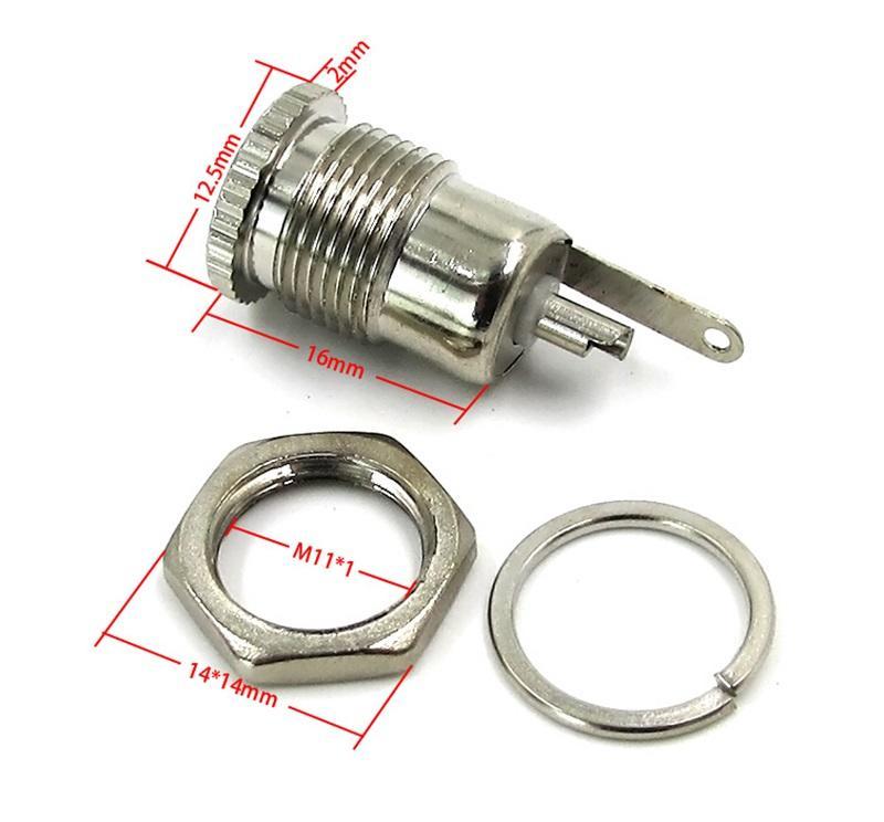 5Pcs 5.5 Mm X 2.1Mm Dc Power Jack Socket Female Panel Mount Connector Dc-099